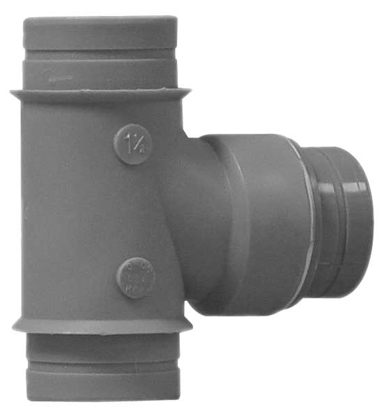 Sanitary Tee, Polypropylene, 1-1/2