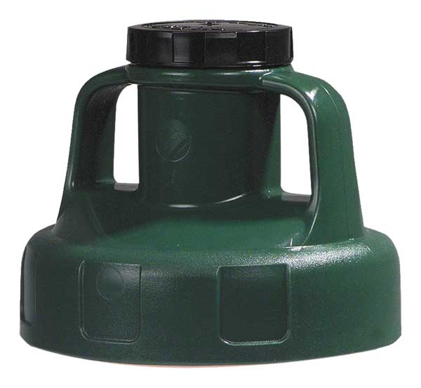 Utility Lid, w/2 In Outlet, HDPE, Dk Green