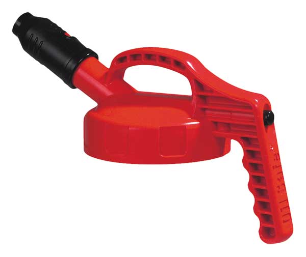 Stumpy Spout Lid, w/1 In Outlet, HDPE, Red