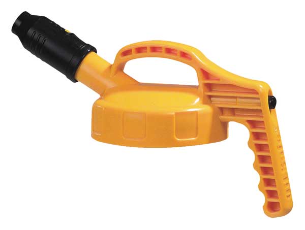 Stumpy Spout Lid, HDPE, Yellow, 1 in Spout Outlet