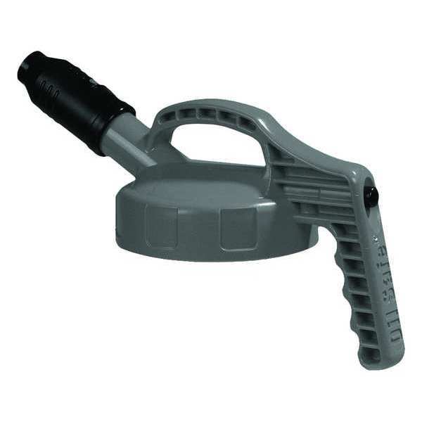 Stumpy Spout Lid, w/1 In Outlet, HDPE, Gray