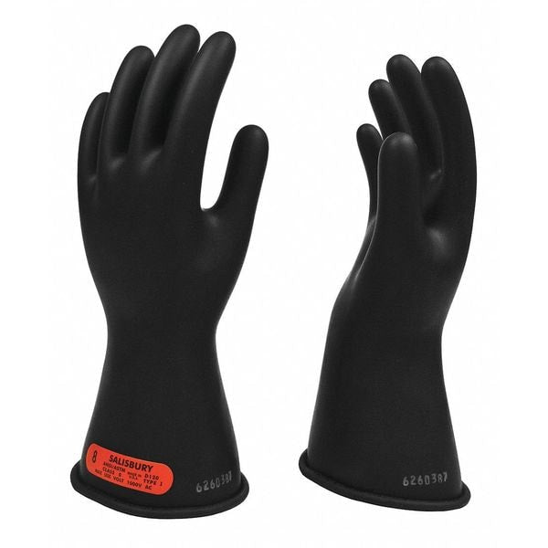 Electrical Gloves, Class 0, Black, Sz 10, PR