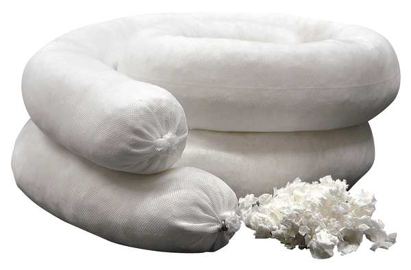 Sorbents, 15 gal. Non Aggressive Absorbed, White, Polypropylene, 12 PK