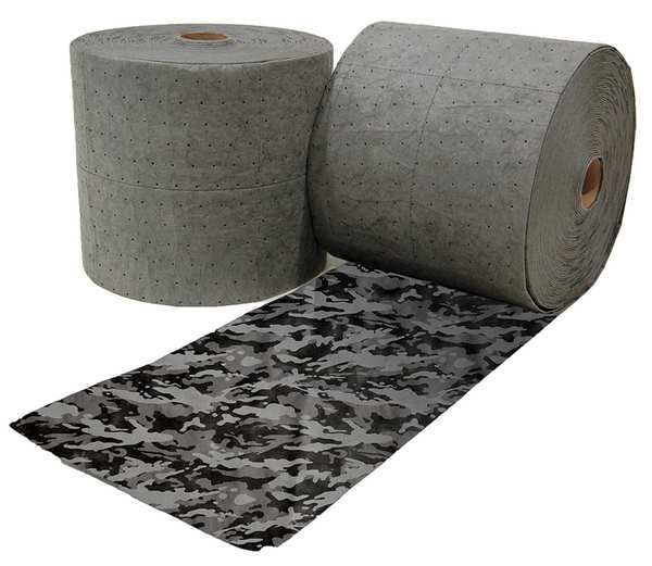 Sorbents, 64 gal/pk, Universal Absorbed, Camouflage, Polypropylene