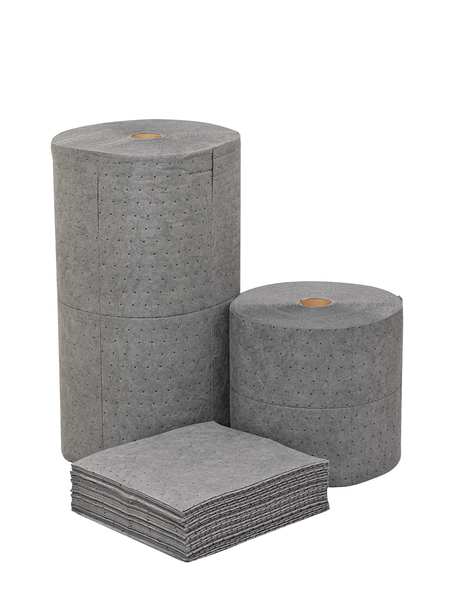 Sorbents, 64 gal/pk, Universal Absorbed, Gray, Polypropylene
