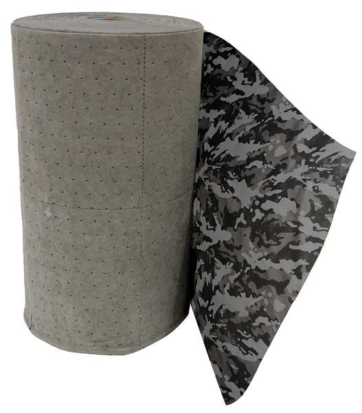 Sorbents, 64 gal/pk, Universal Absorbed, Camouflage, Polypropylene