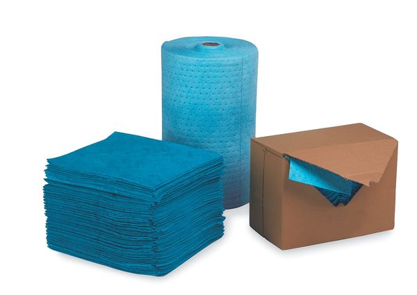 Sorbents, 66 gal. Oil Absorbed, Blue, Polypropylene