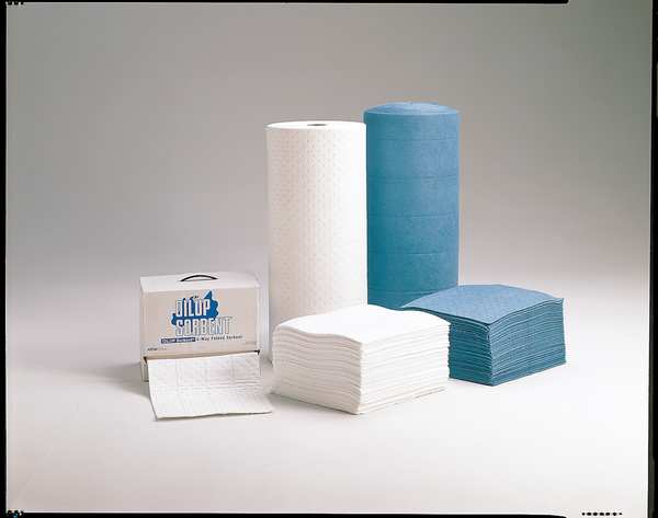 Sorbents, 66 gal. Oil Absorbed, Blue, Polypropylene