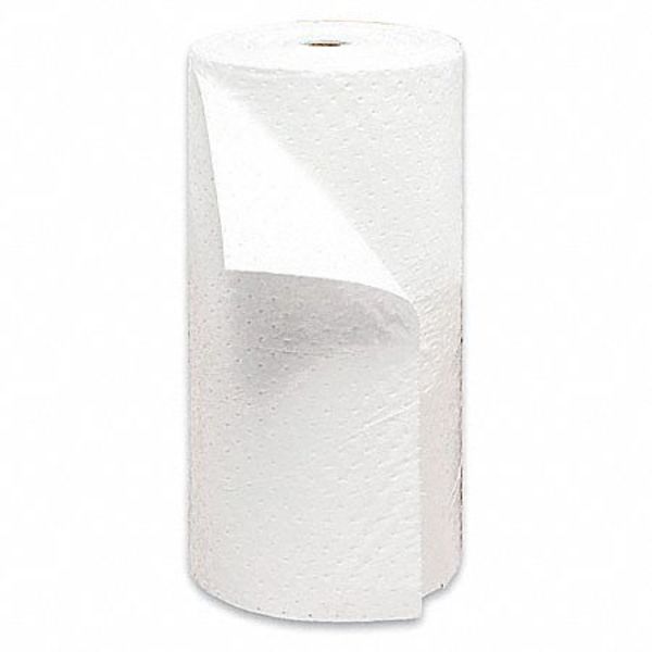 Sorbents, 49 gal/pk, Oil Absorbed, White, Polypropylene