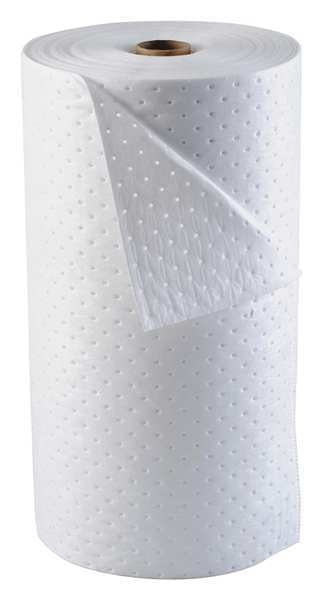 Sorbents, 38 gal/pk, Oil Absorbed, White, Polypropylene
