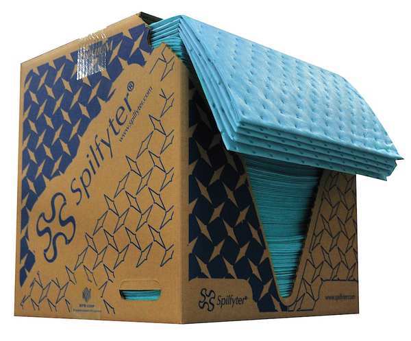 Sorbents, 66 gal. Oil Absorbed, Blue, Polypropylene