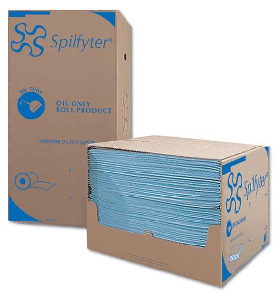 Sorbents, 30 gal. Oil Absorbed, Blue, Polypropylene, 100 PK