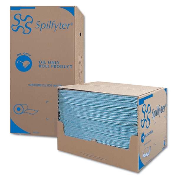 Sorbents, 34 gal/pk, .34 gal/pad, Oil Absorbed, Blue, Polypropylene, 100 PK