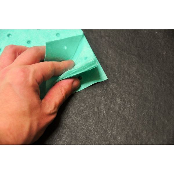 Sorbents, 26 gal/pk, 0.26 gal/pad, Universal Absorbed, Green, Polypropylene, 100 PK