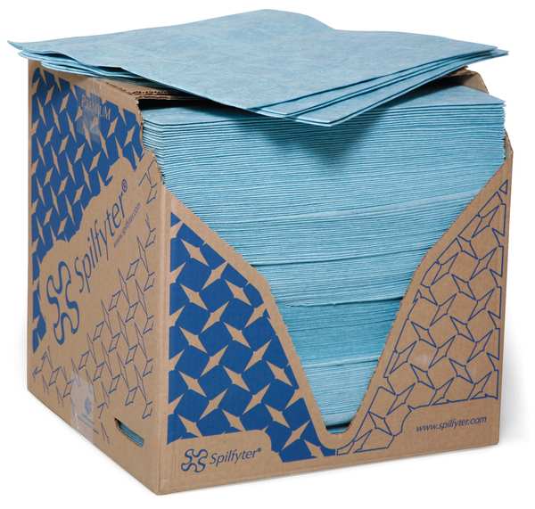 Sorbents, 36 gal. Oil Absorbed, Blue, Polypropylene, 200 PK
