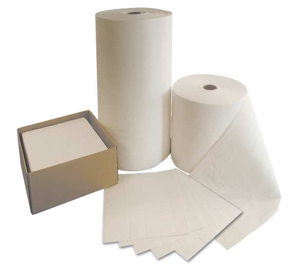 Sorbents, 24 gal. Oil Absorbed, White, Polypropylene, 100 PK