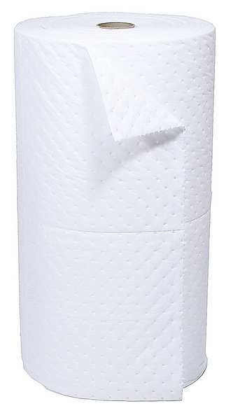 Sorbents, 37 gal/pk, Oil Absorbed, White, Polypropylene