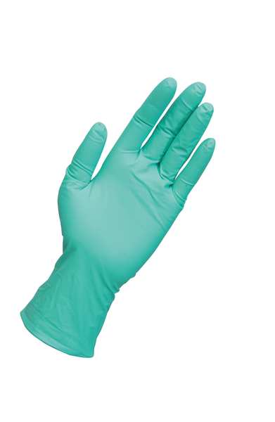 Disposable Exam Gloves, Neoprene, Powder Free, Green, XL, 100 PK