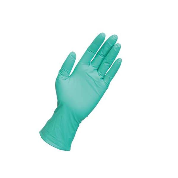 Disposable Exam Gloves, Neoprene, Powder Free, Green, S, 100 PK