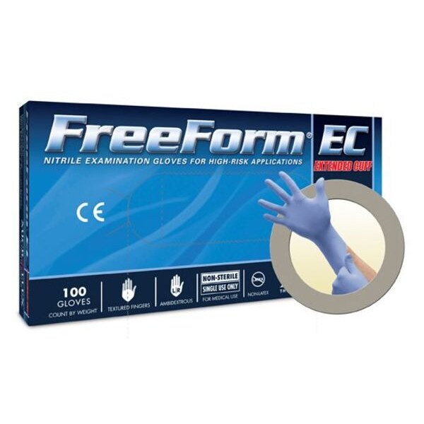 Exam Gloves with Textured Fingertips, Nitrile, Powder Free, Blue, M, 50 PK