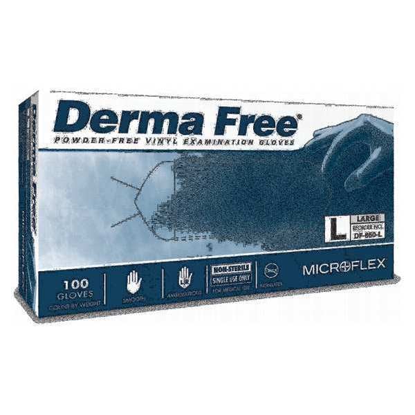 Vinyl Exam Gloves, Vinyl, Powder Free, Clear, XL, 100 PK