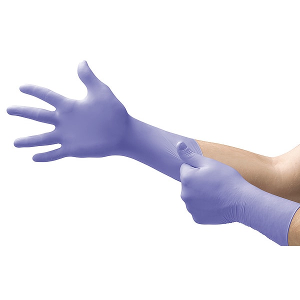 Exam Gloves with Advanced Barrier Protection, Nitrile, Powder Free, Violet Blue, 2XL, 50 PK