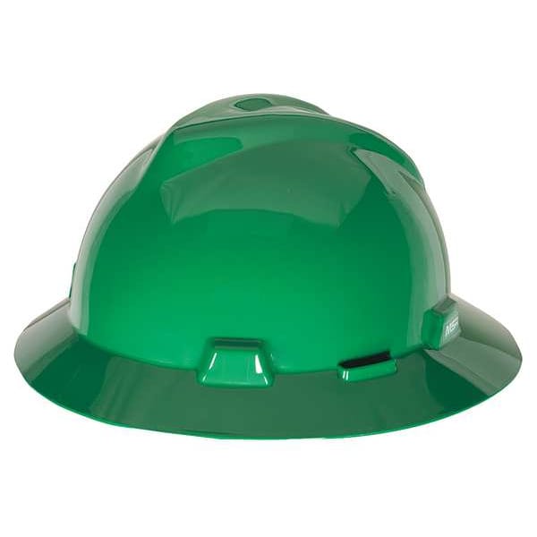 Full Brim Hard Hat, Type 1, Class E, Pinlock (4-Point), Green