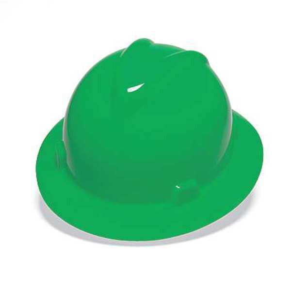Full Brim Hard Hat, Type 1, Class E, Pinlock (4-Point), Green