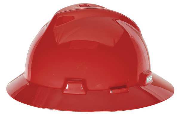 Full Brim Hard Hat, Type 1, Class E, Pinlock (4-Point), Red