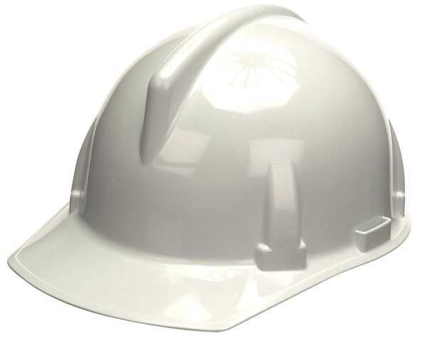 Front Brim Hard Hat, Type 1, Class E, Ratchet (4-Point), White