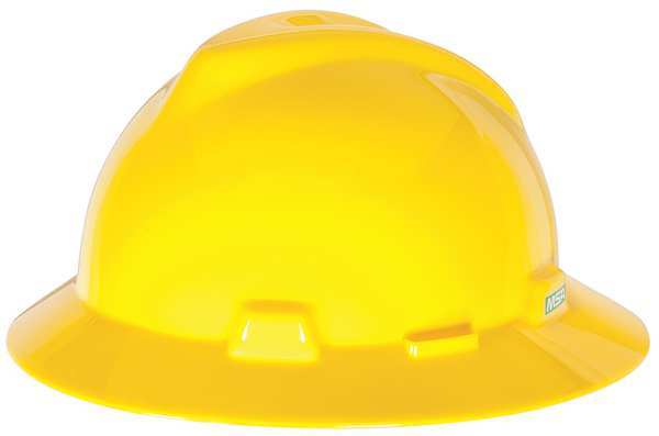 Full Brim Hard Hat, Type 1, Class E, Pinlock (4-Point), Yellow