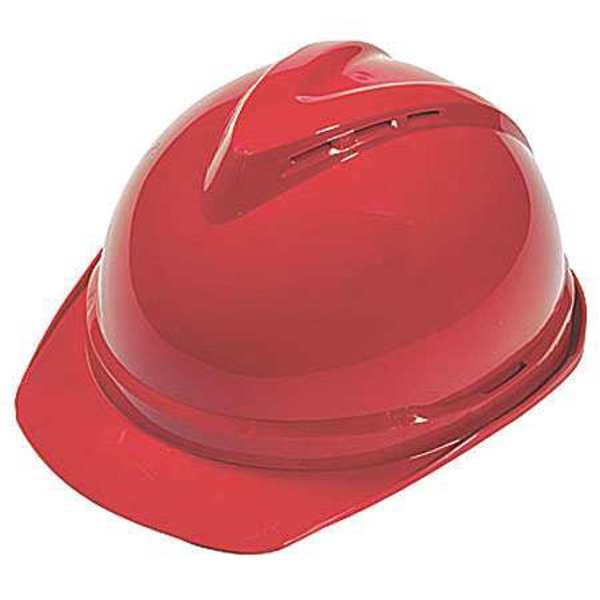 Front Brim Hard Hat, Type 1, Class C, Ratchet (6-Point), Red