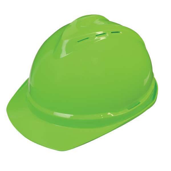 Front Brim Hard Hat, Type 1, Class C, Ratchet (6-Point), Bright Green