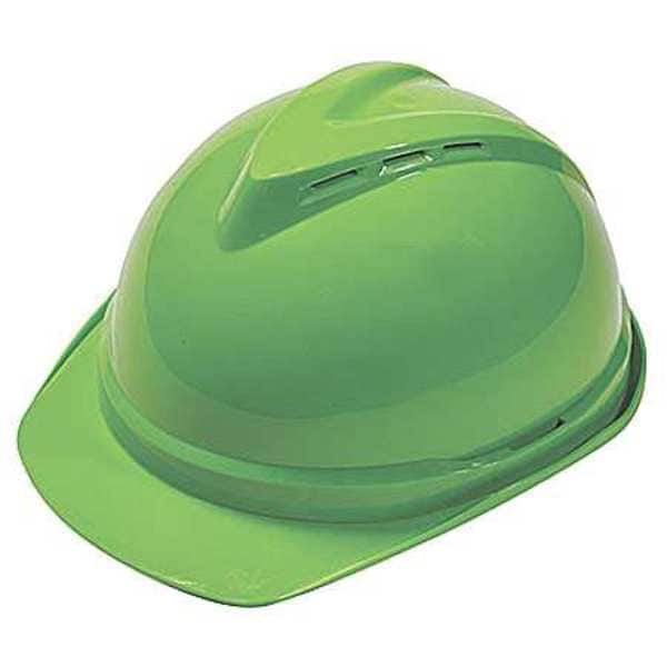 Front Brim Hard Hat, Type 1, Class C, Ratchet (6-Point), Bright Green