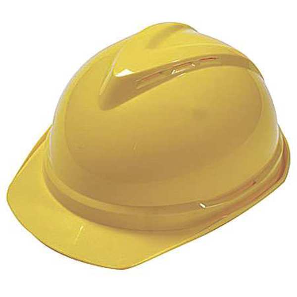Front Brim Hard Hat, Type 1, Class C, Ratchet (6-Point), Yellow
