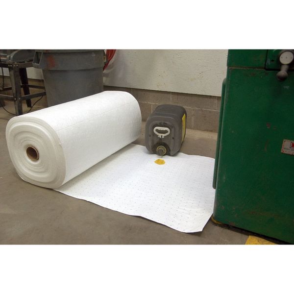 Sorbents, 64 gal/pk, Oil Absorbed, White, Polypropylene