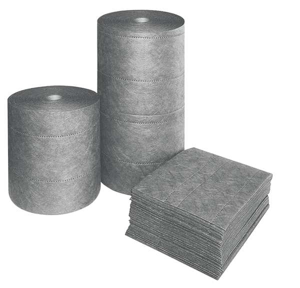 Sorbents, 24 gal/pk, .24 gal/pad, Universal Absorbed, Gray, Polypropylene, 100 PK