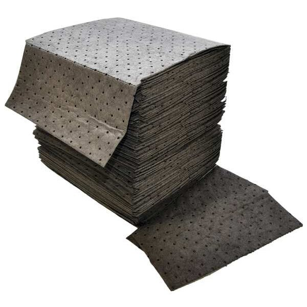 Sorbents, 27 gal/pk, .27 gal/pad, Universal Absorbed, Gray, Polypropylene, 100 PK