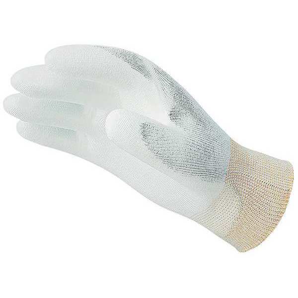Polyurethane Coated Gloves, Palm Coverage, White, S, PR