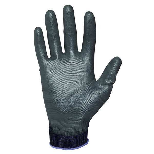 Polyurethane Coated Gloves, Palm Coverage, Black, XL, PR
