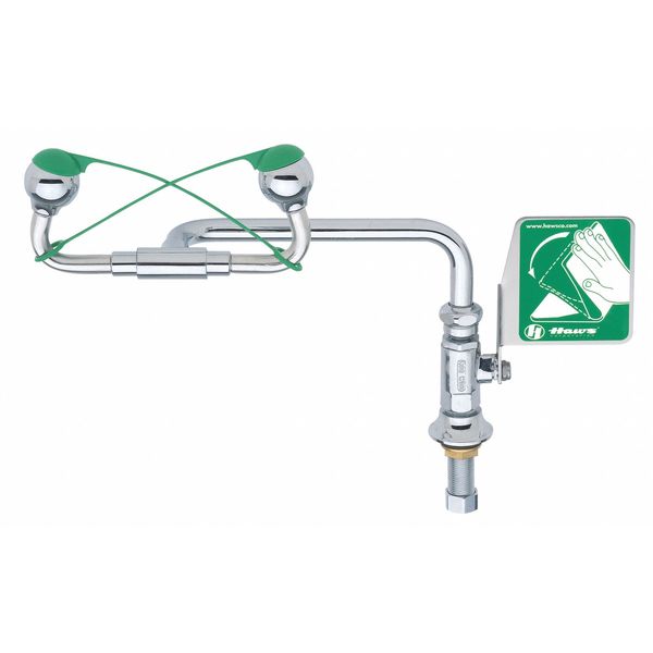 Eyewash, Deck Mount, 15 W, 11-1/2 D