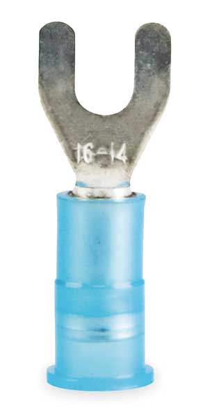 16-14 AWG Nylon Fork Terminal #10 Stud PK100