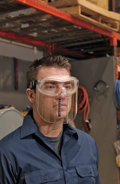 Safety Goggles with Chin Protector, Clear Anti-Fog Lens, Modul-R Series