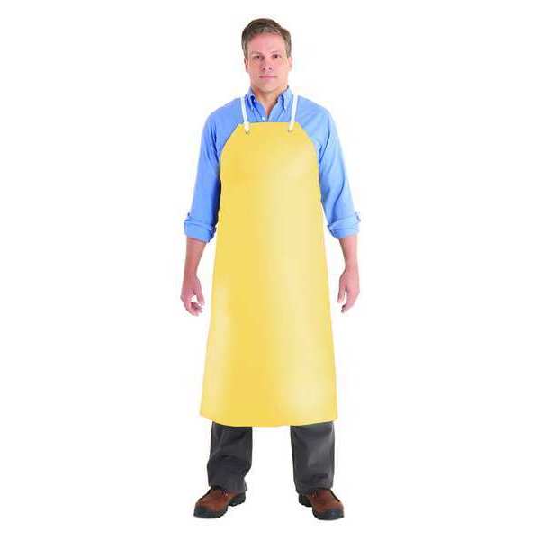 AlphaTec Bib Apron, Hycar, 17 mil, 45 in L, Yellow, Universal Size