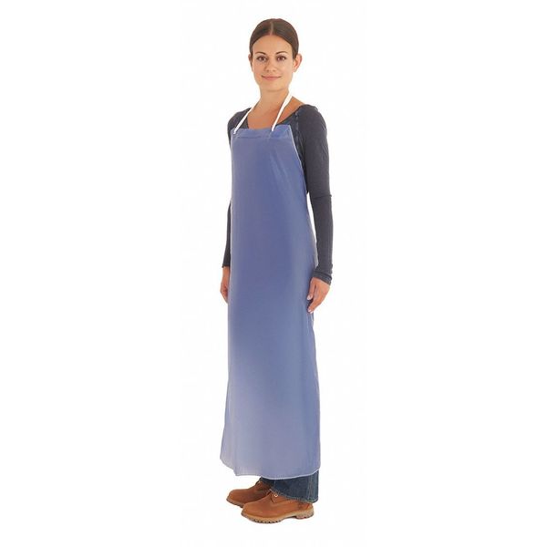 Bib Apron, Blue, 47 In. L, Vinyl