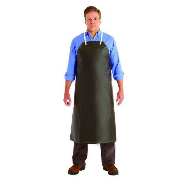AlphaTec Bib Apron, Hycar, 17 mil, 45 in L, Black, Universal Size