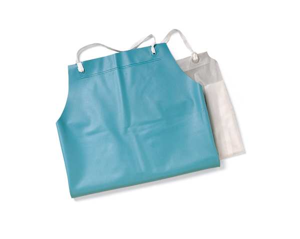 AlphaTec Bib Apron, PVC/Vinyl, 18 mil, 44 in L, Green, Universal Size