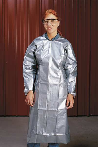 Coat Apron, Silver, 50 In. L