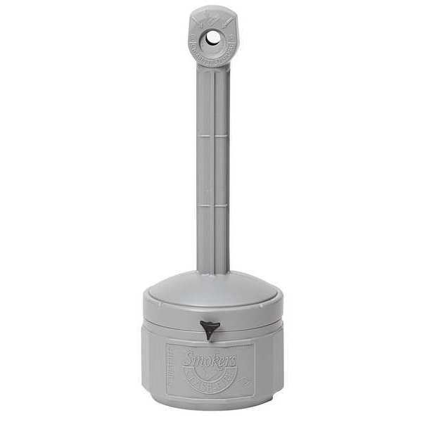 Smokers Cease-Fire Cigarette Receptacle, 1 gal., Pewter