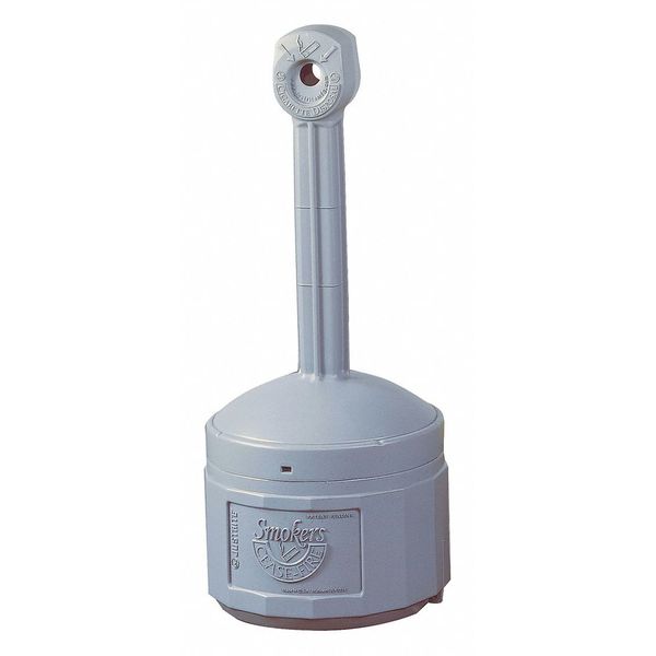 Smokers Cease-Fire Cigarette Receptacle, 4 gal., Pewter Gray